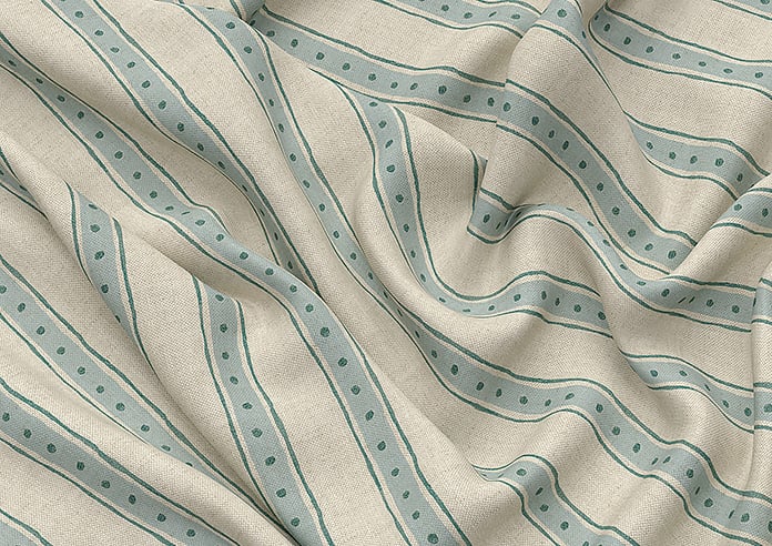 Emily Bond Block Printed Stripe, Blue & Green - Roman Blind - Image 4